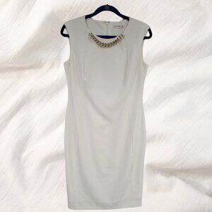 Calvin Klein White Sleeveless Cocktail Dress